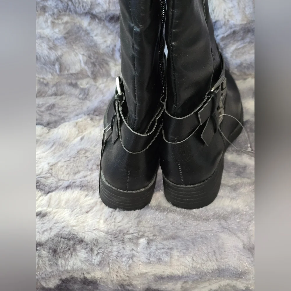 *New* Style &‎ Co Women's Maliaa Black Buckled Riding Boots Size 6